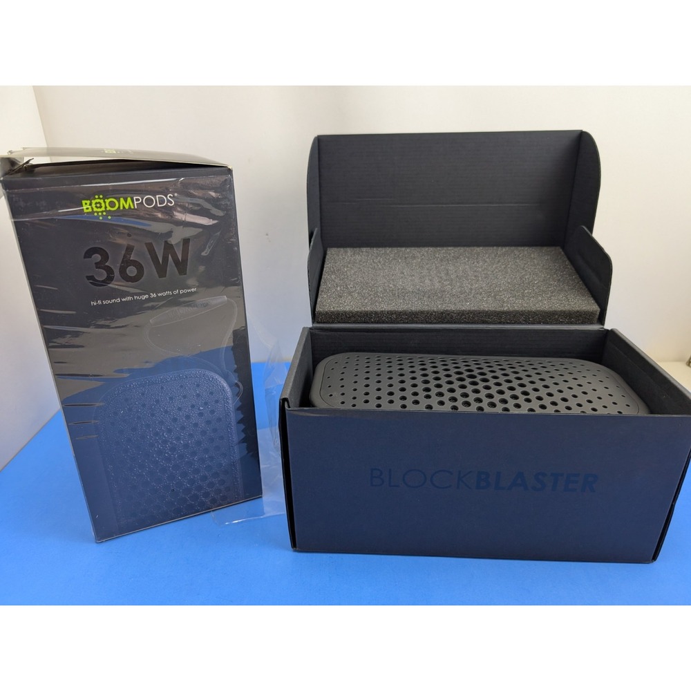 Boompods Blockblaster Big 36 Watt Hi-Fi Bluetooth Wireless Speaker - Black